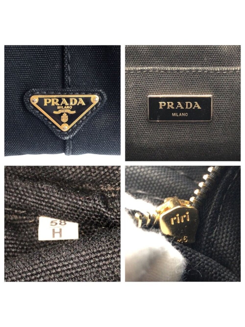 Prada Canapa Black Canvas Tote - Picture 3 of 9
